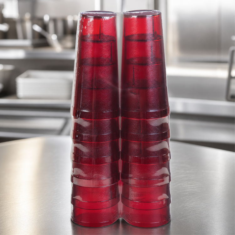 Product image #4 for Carlisle Stackable™ SAN Tumbler, 20 oz., Ruby, 12-Count Cash 'N Carry Shrink Pack