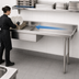 Thumbnail image #3 for Eagle Group Straight Soiled Dishtable, 60 x 30 Inches, Right-to-Left, with 20 x 20 x 5-Inch Pre-Rinse Sink