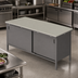 Thumbnail image #3 for John Boos 96-Inch x 30-Inch Poly Top Work Table with Enclosed Cabinet Base and Sliding Doors