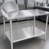 Thumbnail image #3 for John Boos Stallion 120-Inch x 30-Inch 16-Gauge Stainless Steel Work Table with Safety Edge and Adjustable Undershelf