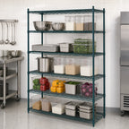 Thumbnail image #4 for Metro Super Erecta 5N367K3 5-Shelf Starter Wire Shelving Unit, 60"W x 18"D x 74"H, Green Metroseal 3 Epoxy-Coated