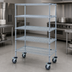 Thumbnail image #3 for Quantum Mobile Wire Shelving Cart, 48 x 24 x 69 Inches, 5 Shelves, Chrome Plated