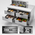 Thumbnail image #4 for Beverage-Air SPED48HC-08-4 48-Inch Two-Section Sandwich Prep Table with 4 Drawers and 8-Pan Top