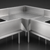 Thumbnail image #3 for Advance Tabco Prestige 90° Freestanding Stainless Steel Corner Drainboard Filler, 35-Inch x 35-Inch