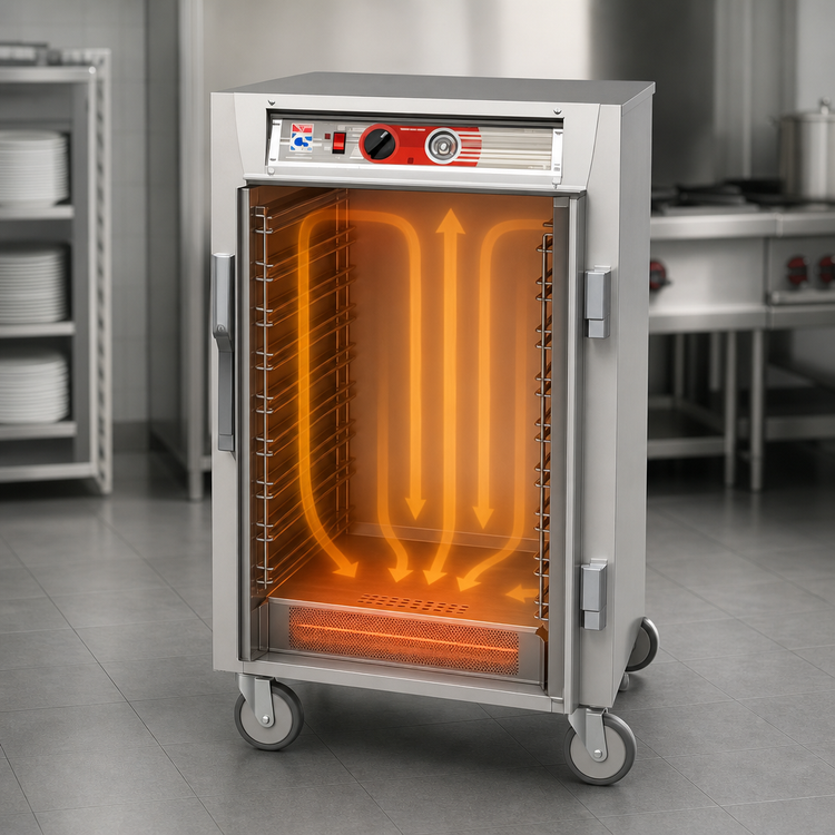 Product image #3 for Metro C5 6 Series Mobile Half-Height Heated Holding Cabinet with Solid Doors and Universal Wire Slides