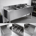 Thumbnail image #3 for CHOICE Four Compartment Underbar Sink Unit with Dual Drainboards and Deck-Mount Faucet, 72