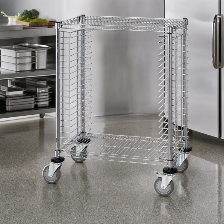 Product image #3 for Quantum Conductive Mobile Half-Size Side-Loading Tray Cart, 19-Tray Capacity