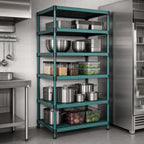 Thumbnail image #3 for Eagle Group QuadPlus QPSU2448E-G5-74 5-Tier Stationary Starter Wire Shelving Unit with Mixed Louvered/Solid Mats, 48W x 24D x 74H