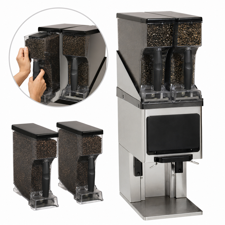Product image #3 for BUNN MHG SST Tall Multi-Hopper Coffee Grinder and Storage System with Dual 6 lb Hoppers