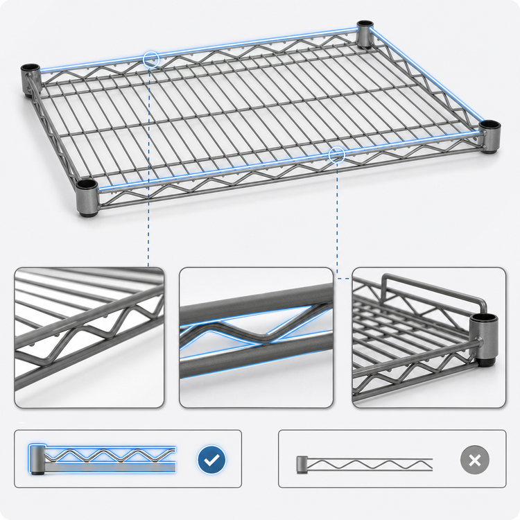 Product image #3 for Eagle Group Valu-Master 72"W x 30"D Wire Shelf, Pewter Gray Epoxy, 600 lb. Capacity