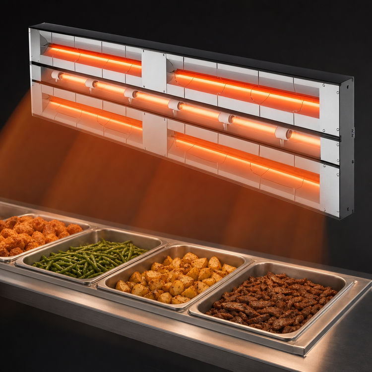 Product image #3 for Hatco Glo-Ray 84-Inch Dual Infrared Strip Heater, Unlighted, Aluminum Housing, 4.8 kW