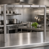 Thumbnail image #3 for John Boos PRS3 Table-Mount Single-Bar Stainless Steel Pot Rack with 6 Double Hooks