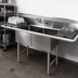 Thumbnail image #3 for BK Resources 18-Gauge 2-Compartment Stainless Steel Sink with Left and Right Drainboards, 76 Inch Wide