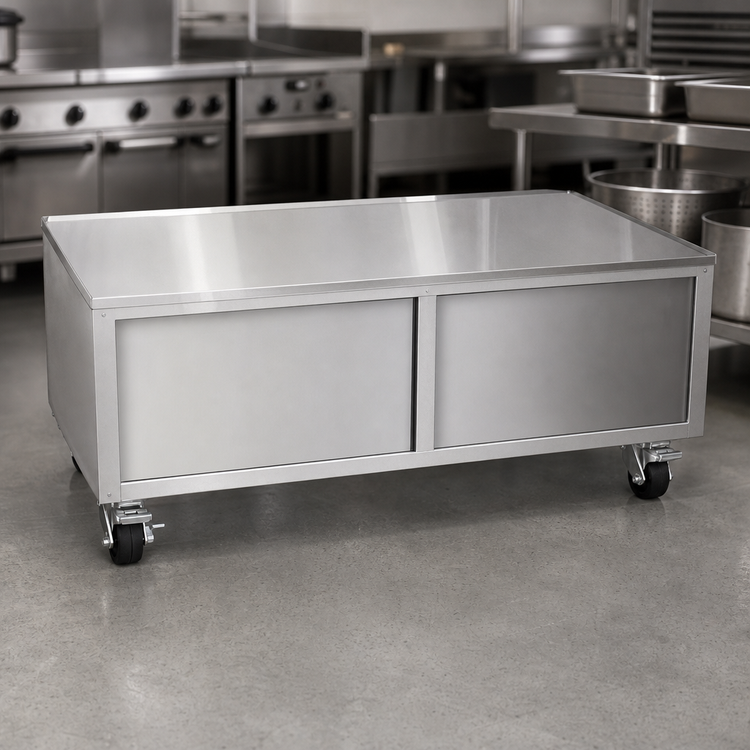 Product image #4 for Klinger's Trading Heavy-Duty Enclosed Stainless Steel Equipment Stand Cabinet with Casters, 49 x 30 x 24 Inches
