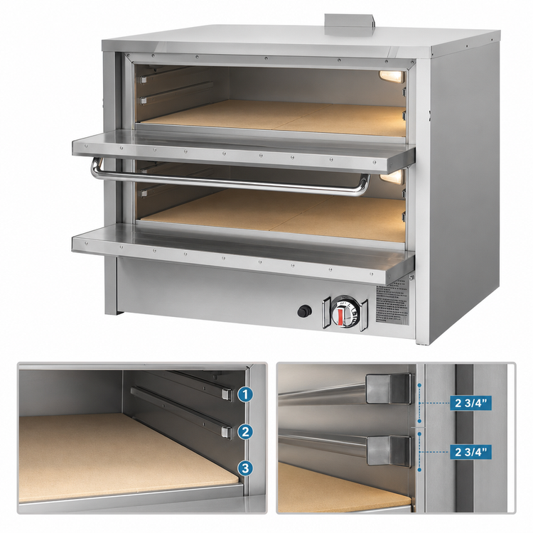 Product image #3 for Serv-Ware SWPO-31 Two-Deck Natural Gas Countertop Pizza Oven