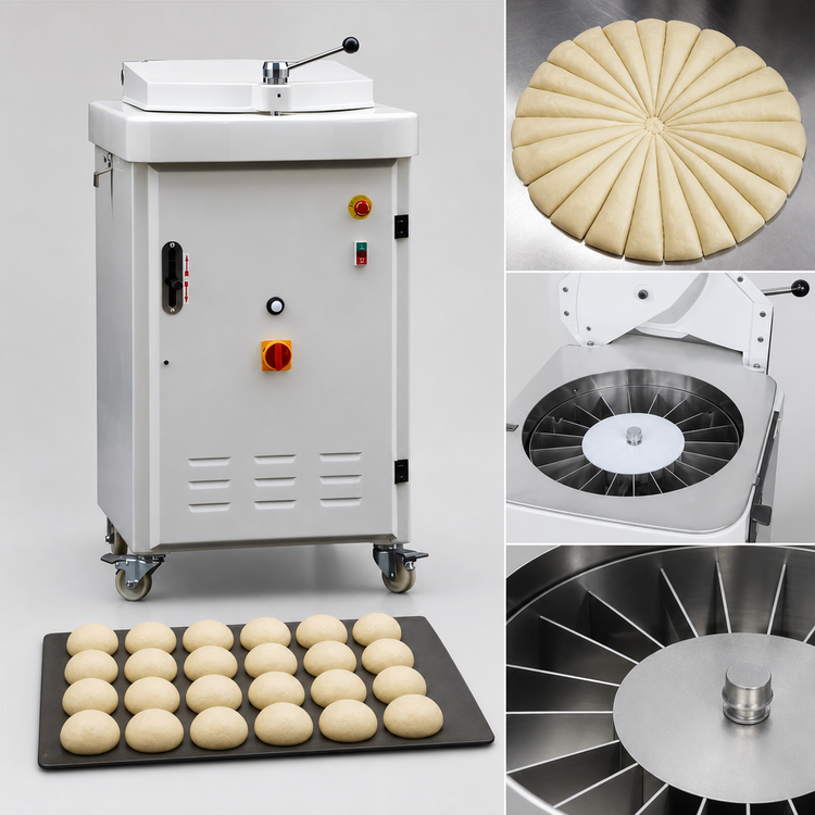 Product image #3 for BakeMax BMBT030 Hydraulic Dough Divider, 20-Piece Floor Model, 6.6-35 lb Capacity