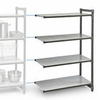 Thumbnail image #3 for Cambro Camshelving® Basics Plus CBA214272S4580 4-Shelf Solid Polymer Add-On Shelving Unit, 21 x 42 x 72 Inches, Graphite