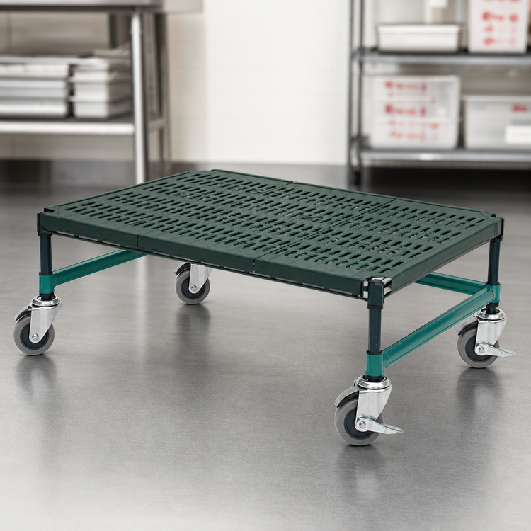 Product image #3 for Mobile Dunnage Rack with Louvered Polypropylene Mat, 30 x 24 x 14 Inches, 800 lb. Capacity