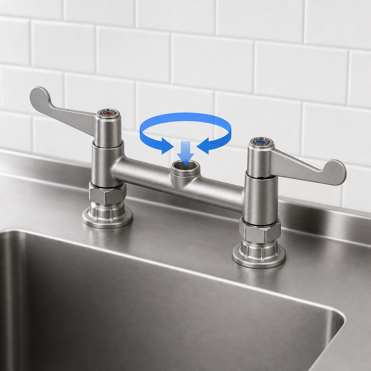 Product image #3 for Equip 8-Inch Centers Deck-Mount Swivel Mixing Faucet with Pedestal, Less Nozzle