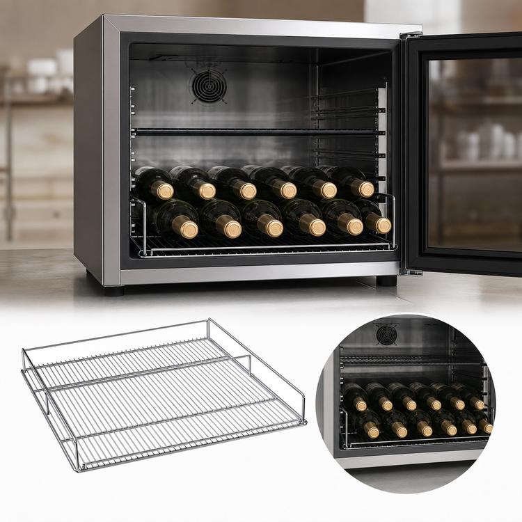 Product image #3 for Beverage-Air Flat Chrome Wine Rack Accessory for MMR49, Holds 12 Bottles
