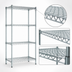 Thumbnail image #4 for EAGLEbrite Zinc Double-Mat Wire Shelving Starter Unit, 4-Tier, 36W x 18D x 74H