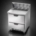 Thumbnail image #4 for Beverage-Air 27-Inch Refrigerated Sandwich Prep Table with 2 Drawers, 8-Pan Standard Top, 6.9 Cu. Ft.