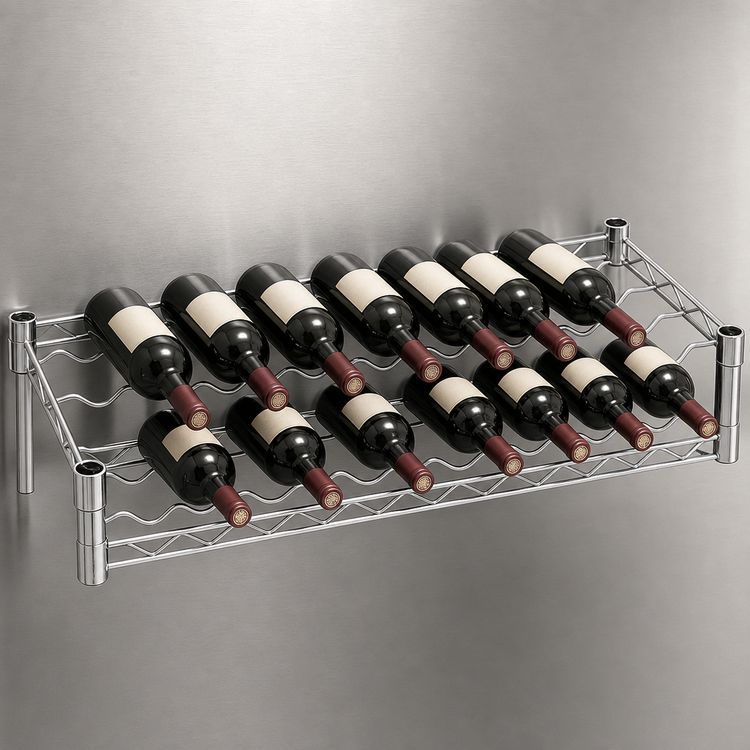 Product image #3 for Eagle Group Cradle Wire Wine Shelf, 48W x 14D, Chrome-Plated, Holds 12 Bottles