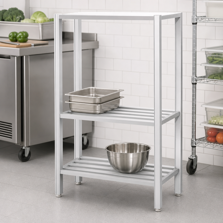 Product image #3 for Channel Manufacturing Fully Assembled 2-Shelf Tubular Aluminum Dunnage Shelving, 42 x 20 x 64 Inches