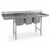 Thumbnail image #3 for Eagle Group 414 Series 102-Inch Wide Coved Corner Three-Compartment Sink with Dual 24-Inch Drainboards