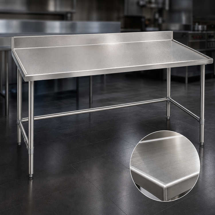 Product image #3 for Eagle Group Spec-Master Marine Series Stainless Steel Work Table with 4-1/2-Inch Backsplash, 120 x 24 Inches
