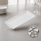 Thumbnail image #3 for American Metalcraft Endurance TMW13 Rectangular White Melamine Serving Tray, 13-7/8 x 6-1/2 x 7/8 Inch Case of 12