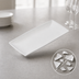 Thumbnail image #3 for Endurance White Rectangular Break-Resistant Melamine Serving Tray, 13-7/8 x 6-1/2 x 7/8 Inch