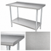 Thumbnail image #3 for Advance Tabco FMG-304 Stainless Steel Work Table, 48-Inch W x 30-Inch D, 1-1/2-Inch Rear Splash, Galvanized Undershelf