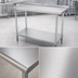 Thumbnail image #3 for Advance Tabco 84-Inch x 24-Inch 16-Gauge 304 Stainless Steel Work Table with 1-1/2-Inch Rear Backsplash and Galvanized Undershelf