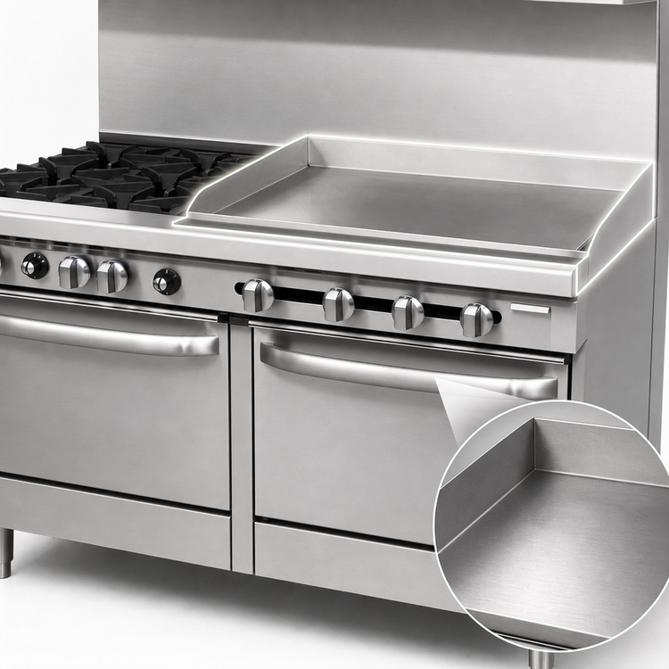 Product image #3 for Southbend S-Series 60-Inch Commercial Gas Restaurant Range with 2 Open Burners, 48-Inch Griddle, Standard Oven, and Cabinet Base