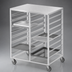 Thumbnail image #3 for Aluminum Cafeteria Tray Delivery Rack, Solid Top, Double Section, Side Load, 36-Tray Capacity