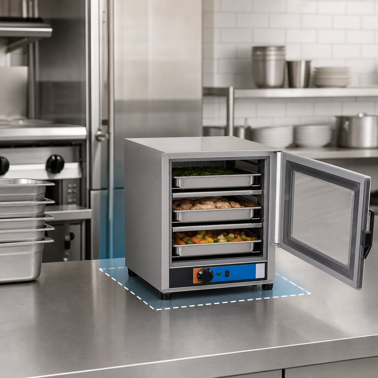 Product image #3 for Panco Half-Size Narrow Heated Holding Cabinet, Non-Insulated, Polycarbonate Window Door