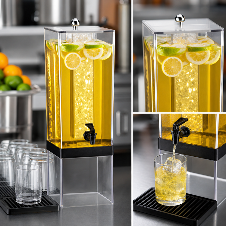 Product image #3 for Cal-Mil Econo Single 3 Gallon Beverage Dispenser with Ice Chamber and Drip Tray