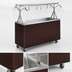 Thumbnail image #3 for Vollrath 2-Series Affordable Portable 60-Inch 4-Pan Non-Refrigerated Cold Food Station with Buffet Breath Guard and Open Storage Base, Cherry Woodgrain