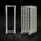 Thumbnail image #3 for Channel Manufacturing LPNB-10 Low-Profile Nesting Aluminum Bun Pan Rack, End Load, 10-Pan, 18 x 26-Inch, 6-Inch Centers, 5-Inch Casters