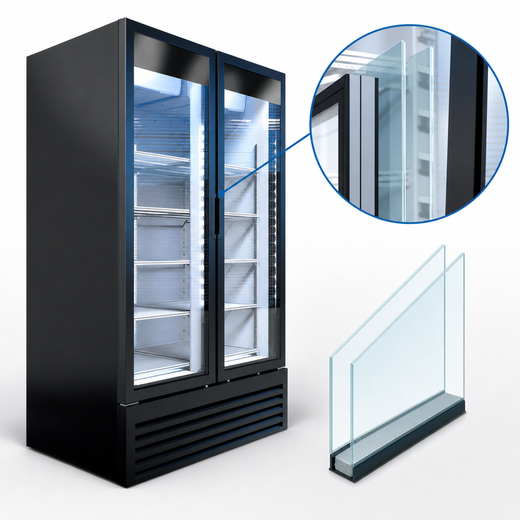 Product image #3 for Beverage Air Marketeer Two-Section Reach-In Glass Door Refrigerated Merchandiser, 37.42 Cu. Ft.