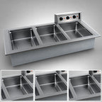 Thumbnail image #3 for Delfield N8768ND Drop-In Electric Hot Food Well, 3 Full-Size Pans, Wet/Dry Operation, With Drains