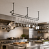 Thumbnail image #3 for John Boos Ceiling-Mounted Stainless Steel Double-Bar Pot Rack with 20 Double Hooks