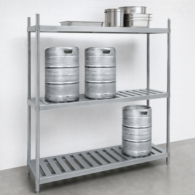 Product image #3 for Advance Tabco Special Value Series Aluminum Keg Rack, 72 x 20 x 76 Inches, 8-Keg Capacity