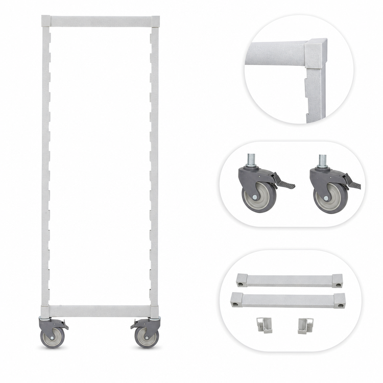 Product image #4 for Camshelving Premium Series Mobile Shelving Post Kit, 24-Inch Wide x 67-1/4-Inch High, Speckled Gray