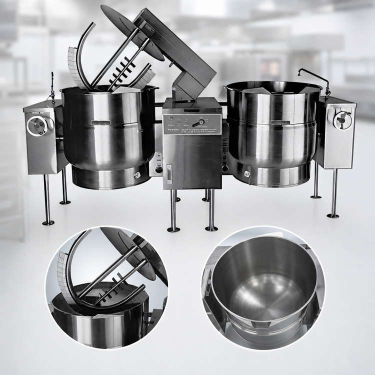 Product image #3 for Crown ELTM-60-2 Twin 60-Gallon Electric Tilting Mixer Kettle