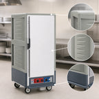 Thumbnail image #3 for Metro C5 Insulation Armour C537-CLFS-U-GY 3/4-Height Mobile Heated Holding & Proofing Cabinet, Lower Wattage, Gray, Solid Doors
