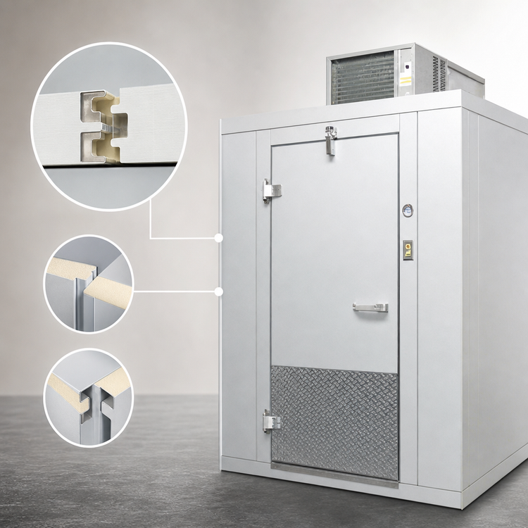 Product image #3 for Arctic Industries Indoor Walk-In Cooler with Floor and Remote Refrigeration, 7' 11" W x 11' 9" L x 7' 8 1/2" H