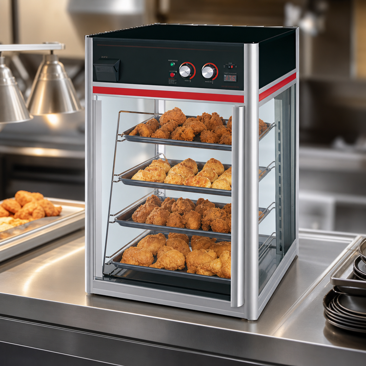 Product image #3 for Hatco Flav-R-Savor Tall Countertop Hot Food Holding and Display Cabinet with 1 Door, 4-Tier Pan Rack Without Motor