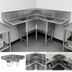 Thumbnail image #3 for John Boos Pro-Bowl 3-Compartment Corner Sink with Dual 30-Inch Drainboards, 16-Gauge Stainless Steel